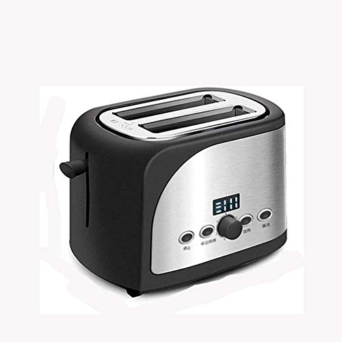 WZHZJ. Brot-Maschine 2 Scheibe breite Schlitz Edelstahl Toaster mit LED-Anzeige Toast Einstellungen for Home Frühstück…