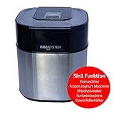Der Eismeister arbeitet ohne Kompressor. Der herausnehmbare Kühlbehälter muss vor der Verwendung 8 Stunden in Ihr Gefriefrach, damit Sie eine optimale Eis- Konsistenz erreichen. Speiseeiszubereitung innerhalb von 15 min. Großes Fassungsvermögen von 1,5 L
