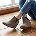 Dunes Women's Zoey Wedge Bootie, Soft Vegan Suede, Easy Slip-On Design, Memory Foam, Wide Widths Available, womens wedge boots, TAUPE 8