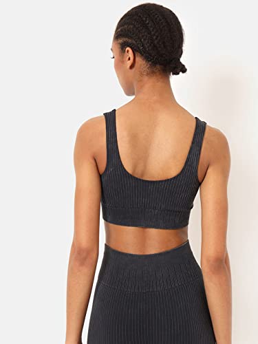 Image of Women's Nylon Lightly Padded Wire Free Sports Sports Bra (CS601384S Black S)