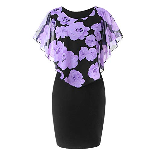 NOBRAND Vestido de cintura con estampado de rosas para mujer