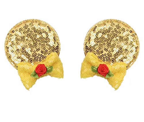 CLGIFT Minnie Mouse Ears Baby/Toddler Headband, Minnie Mouse Baby Ears, Minnie Mouse Ears Baby Headband, Toddler Headband (Belle Hair Clip)