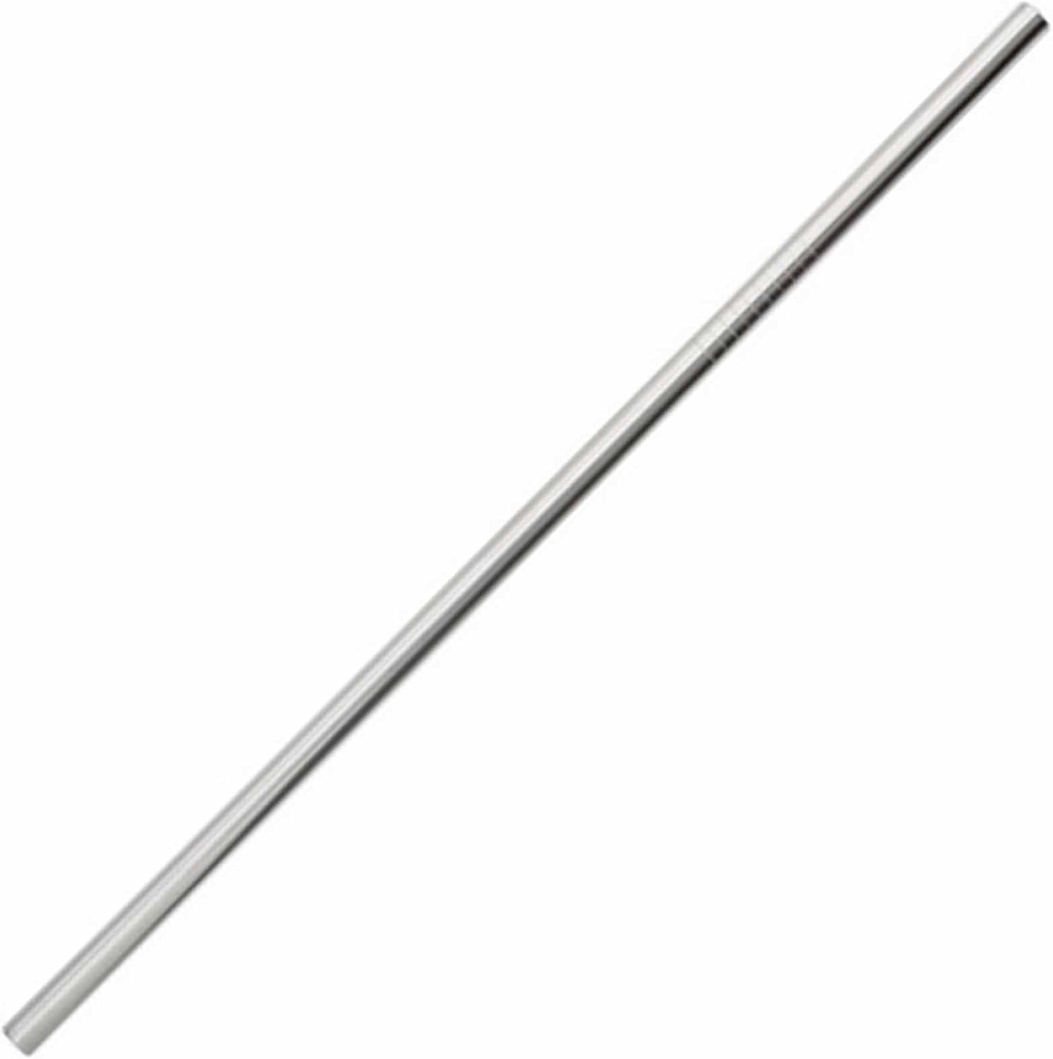 62163210 Stainless Steel Straws, Diameter 0.2 inches (6 mm), Silver, Pack of 10