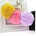AMOYER 5pcs De Fourrure De Lapin en Peluche Porte-clés Boule Mode Femmes Fille Pendentif Trousseau De Clés Pompom Porte-clés À Main Cadeau Charms Couleur Aléatoire