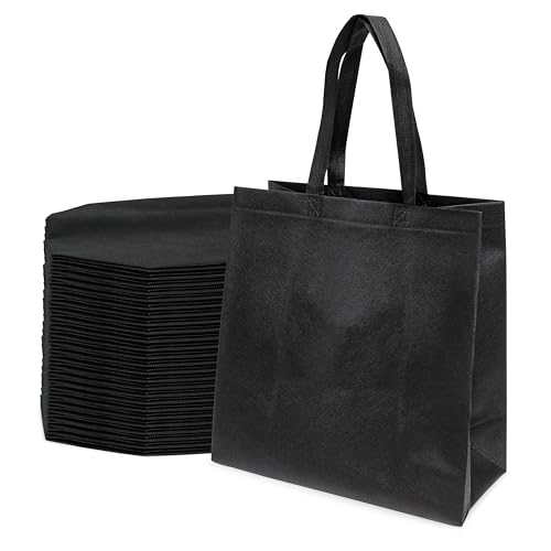 Prime Line Packaging Reusable Shopping Totes, Cloth Bags with Handles for Small Business, Retail Store, Grocery, Shopping, Bulk, 14.5x6.6x14 25 Pack