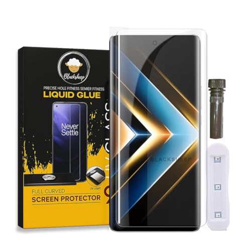 Image of BLACKSHEEP Premium HD+ UV Tempered Glass Screen Protector For Vivo T2 Pro 5G (Pack of 1) Full Adhesive UV Curved Screen Protector Case Friendly HD Clarity with installation kit
