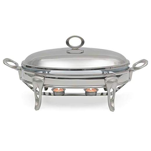 Galashield Chafing Dish Buffet Set Warming Tray with Lid Stainless Steel Buffet Server and Oven Safe Glass (3-Quart)