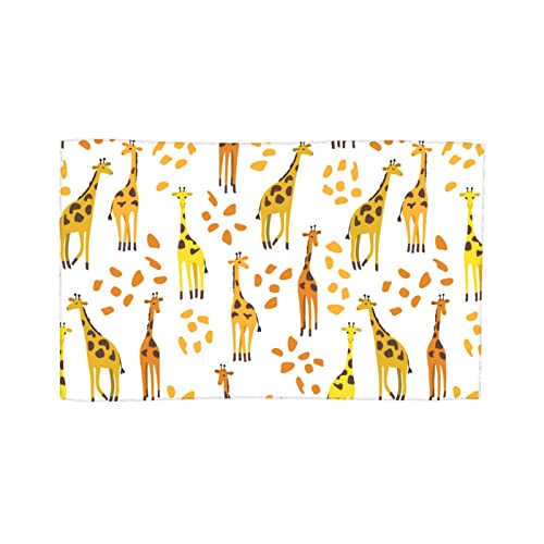 Serviette de bain microfibre motif girafe dessin animé douce drap de plage absorbant sans sable