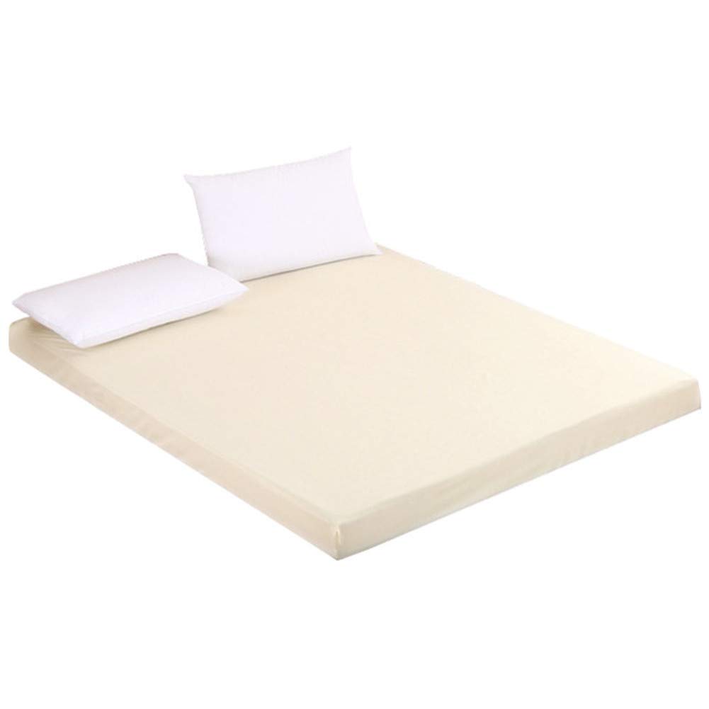 GODGETS Extra Elastic and Resistant Fully Enclosed Mattress Cover Waterproof Mattress Protector Dustproof Bed Cover,Beige,180x200x25 CM