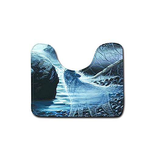 Ruiqas WC-Vorleger-Set 3-teilig WC-Vorleger WC-Vorleger Deckelbezug Badematte Langlebig für Waschraum Badezimmer WC – Bild 5