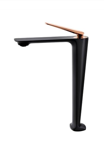 GK Black MATT and Gold Brass 12 INCH FAUSET/HOT & Cold Mixer/WASH Basin TAPS/Table TOP Faucet