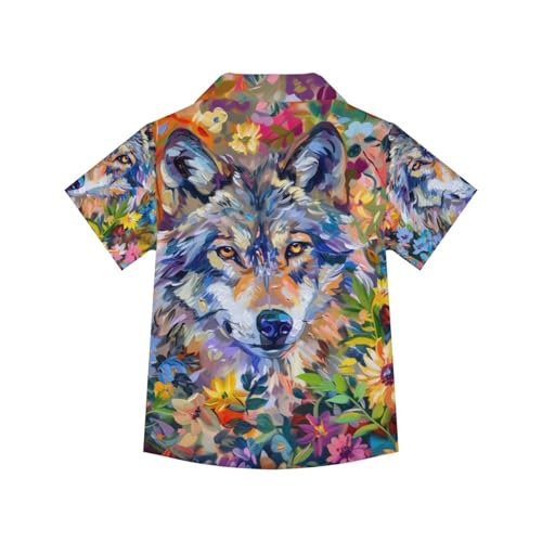 Image of PinUp Angel Funky Casual Hawaiian Shirt Kids Boys Girls Art Oil Painting Animal Pattern Short Sleeve Unisex Beach Shirt