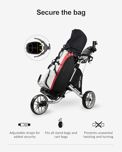 CaddyTek Caddylite EZ V8 – EZ-Fold Golftrolley mit 3 Rädern, zum Schieben, zusammenklappbar, CaddyLite EZ Version 8 Lime, Lime, Einheitsgröße