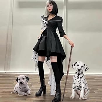 Meisjes Vrouwen Kwaad Madame Cruella De Vil Kostuum