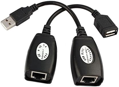 USB Over RJ45 Ethernet LAN Cat5e/6 Cable Extension Extender Adapter Set