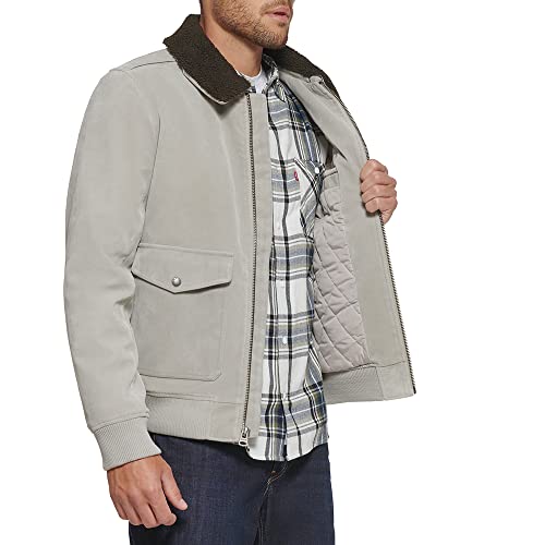 Image of Levi's Men's Levi's Men's Faux Leather Sherpa Aviator Bomber Jacket