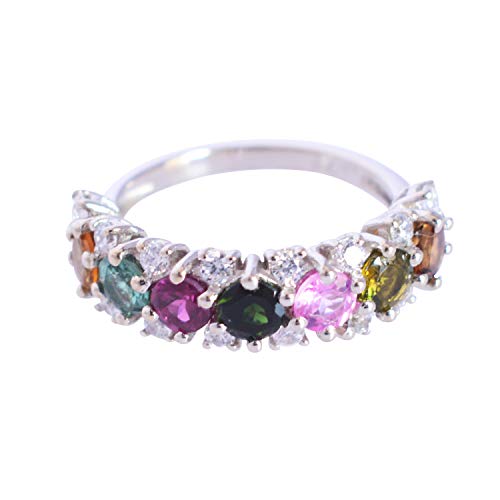 Bague exclusive en argent sterling 925 femme avec pierre de tourmaline FSJ-5242