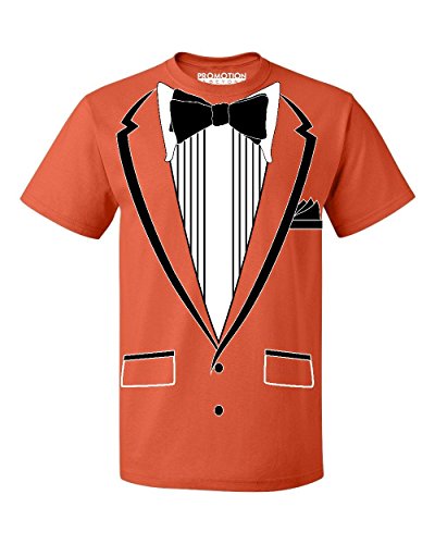 Promotion & Beyond Tuxedo (Black) with Pocket Square Ceremony Men s T-Shirt, XL, Orange