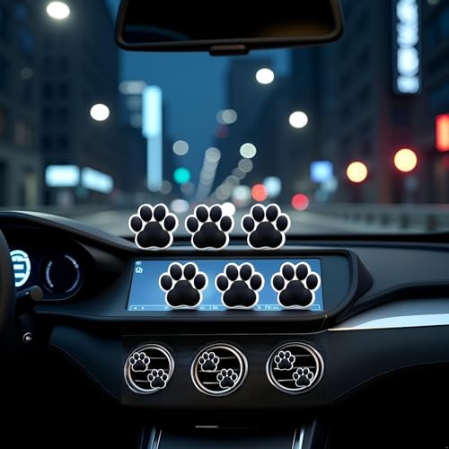 Image of Dog Claw Air Vent Clips, 6 Pcs Dog Claw Car Air Fresheners Vents Clips Diamond Car Interior Decor Bling Cute Car Accessories Car Decoration for Women, Automotive Air Fresheners (Black)