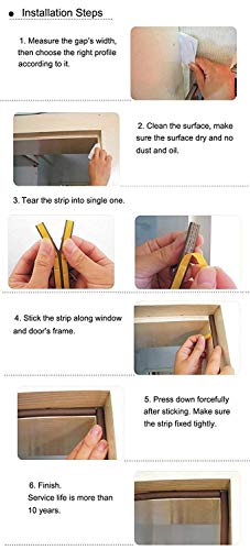 Image of D Shaped (Brown) Self-Adhesive EPDM Doors and Windows Foam Seal Strip Soundproofing Collision Avoidance Rubber Weatherstrip 6 Meter (2 x 3 M = 6 Meter)