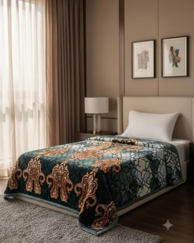 Image of Signature Blanket Single Bed Mink Blanket Single Ply for Extreme Winters (Blue)