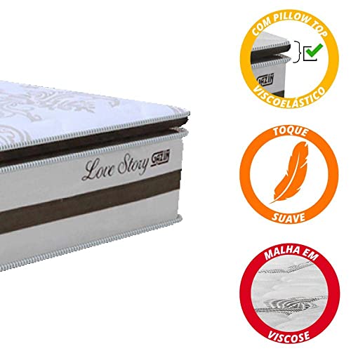 Cama Box Casal King 1,93m Colchão Molas Pocket 30cm Love Story 193x203x68cm