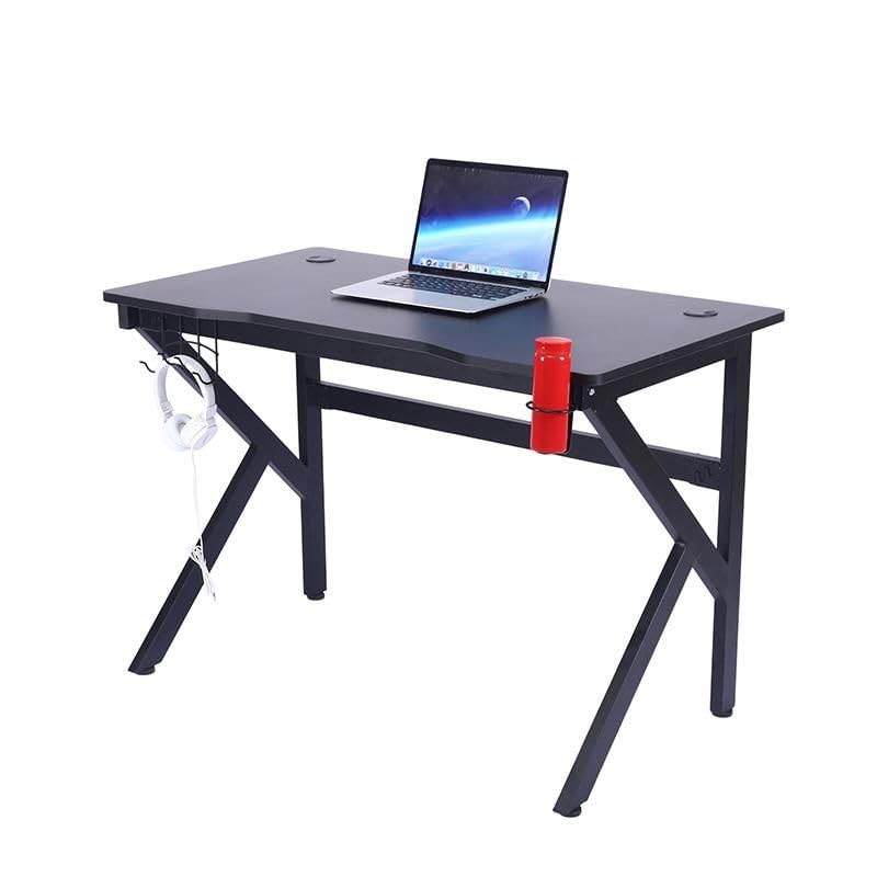 Scrivania per gamer, 110 x 60 x 75 cm, scrivania per computer con passacavi, portabicchieri e supporto per cuffie