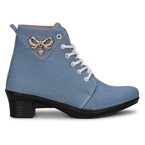 Image of KRAFTER Women's And Girls Classic Winter Suede velvet High heel Boots Casual, Outdoor and Holiday Outings
