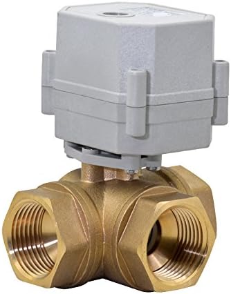1" NPT 110-230VAC Brass 3 Way L Type Position Feedback Electrical On/Off Auto Return Motorized Ball Valve