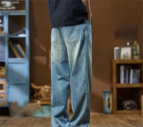 Men's Baggy Jeans Wide Leg Loose Straight Lyocell Soft Stretch Breathable Denim Pants4