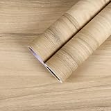 CHIHUT 12”x100” Light Oak Wood Grain Contact Paper Peel and Stick Wood Look Wallpaper Waterproof Self Adhesive Contact Paper Wood Vinyl Wrap Decorative Wooden Wallpaper for Countertops Cabinets