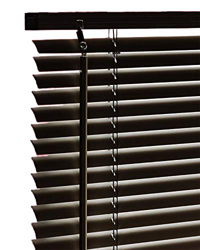 PVC Window Venetian Blind Blinds Easy Fit Privacy Curtains Trimmable Fittings Windows Treatment Shutters Twist Open Close Fittings are Included(Black-PVC, 90 x 150 cm)