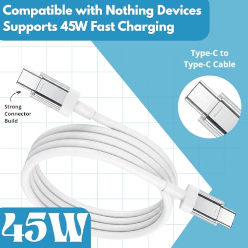 Image of 45w C to C Ultra-fast Cable | PD Super Fast Charge & Data Sync | Compatible with Nothing Phone 4a Pro /4a /3 /3a Pro /3a /lite /2a /2a Plus /2 /CMF Phone 2 pro /1 /Tablet /Laptop | Original Superfast Charge