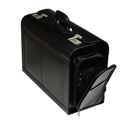 Alassio 45057 - pilotenkoffer VERONA, van hoogwaardig leer, ca. 49 x 35 x 24 cm, zwart - Image 8