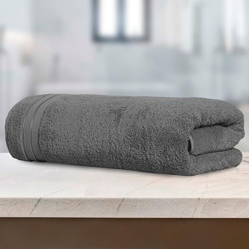 Image of Elegant Comfort Three Line Popcorn Towel Set for Bathroom 35 x 70 inches,Premium Hotel Quality 1-PACK Jumbo Towels, 100% Turkish Cotton, Soft and Durable, Quick Dry and Highly Absorbent, Charcoal Gray