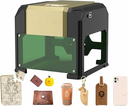 Máquina de grabado láser con precisión de 0,05 mm, grabador láser pequeño de 80 x 80 mm, herramienta de corte con control inalámbrico BT, grabado sin conexión para etiquetas de identificación~/