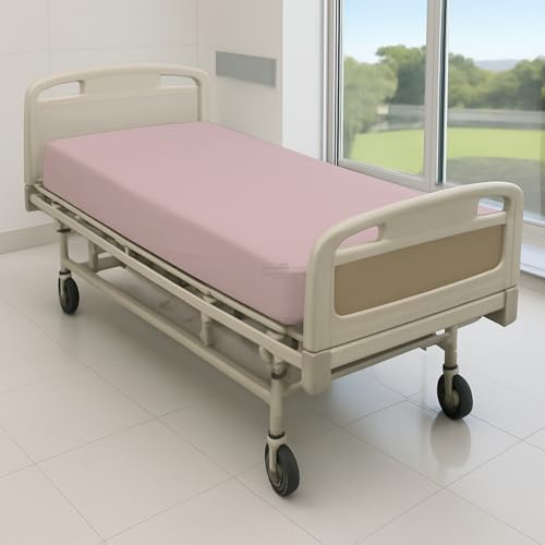 4 Pack Microfiber Fitted Hospital Bed Sheets (Blush, 36" x 80" x 8")
