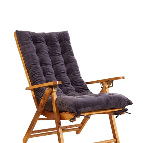 Mateju Cojín para Tumbona de Jardín, Suave Cómodo Reversible Suave Cojín Reclinable Colchoneta para Tumbonas, Ideal para Exterior Sillas Balcón Playa Terraza (Gris,48x150cm)
