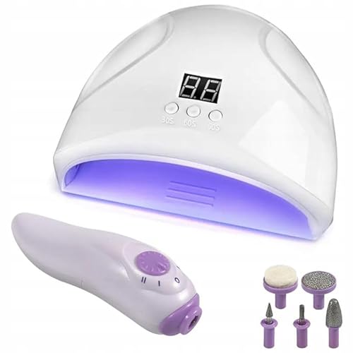 Giuppiter Kit Manicure e Pedicure Professionale 2 in 1 Fresa Unghie Lampada Led UV 12W Bianco