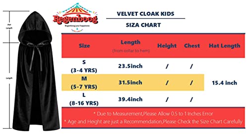 Regenboog 51inch Red Velvet Cape with Hood,Women Cloak with Hood,Christmas Halloween Costumes,Masque