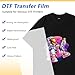 Jecqbor DTF Transfer Film Paper A4 100 Sheets, Glossy Double Sided Heat Transfer Paper, Thick Clear Pretreat PET Sheets for DTF Printer Direct Print On T-Shirts Textile (8.3