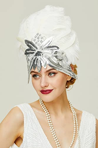 Babeyond Carnival Feather Headpiece Showgirl Headband Women's Feather Pageant Headband 1920S Flapper Headband #TOP3