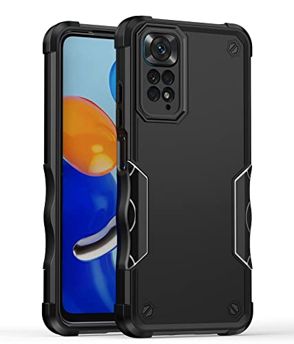 Vakarey für Xiaomi Redmi Note 11 Hülle,für Redmi Note 11S Schutzhülle Stoßfeste,Schwarz Cover