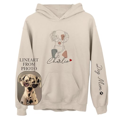 CHIARA CONTI11 Personalized Hoodie With Pet Face Photo, Dog Mama Hoodie, Dog Mom Sweatshirt, Custom...