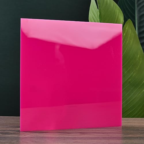 Image of 6 PCS Pink Cast Acrylic Opaque (no-Transparent) Plastic Sheet 8 x 8 Inch (.118 inch Thick), for Signs, DIY Projects.