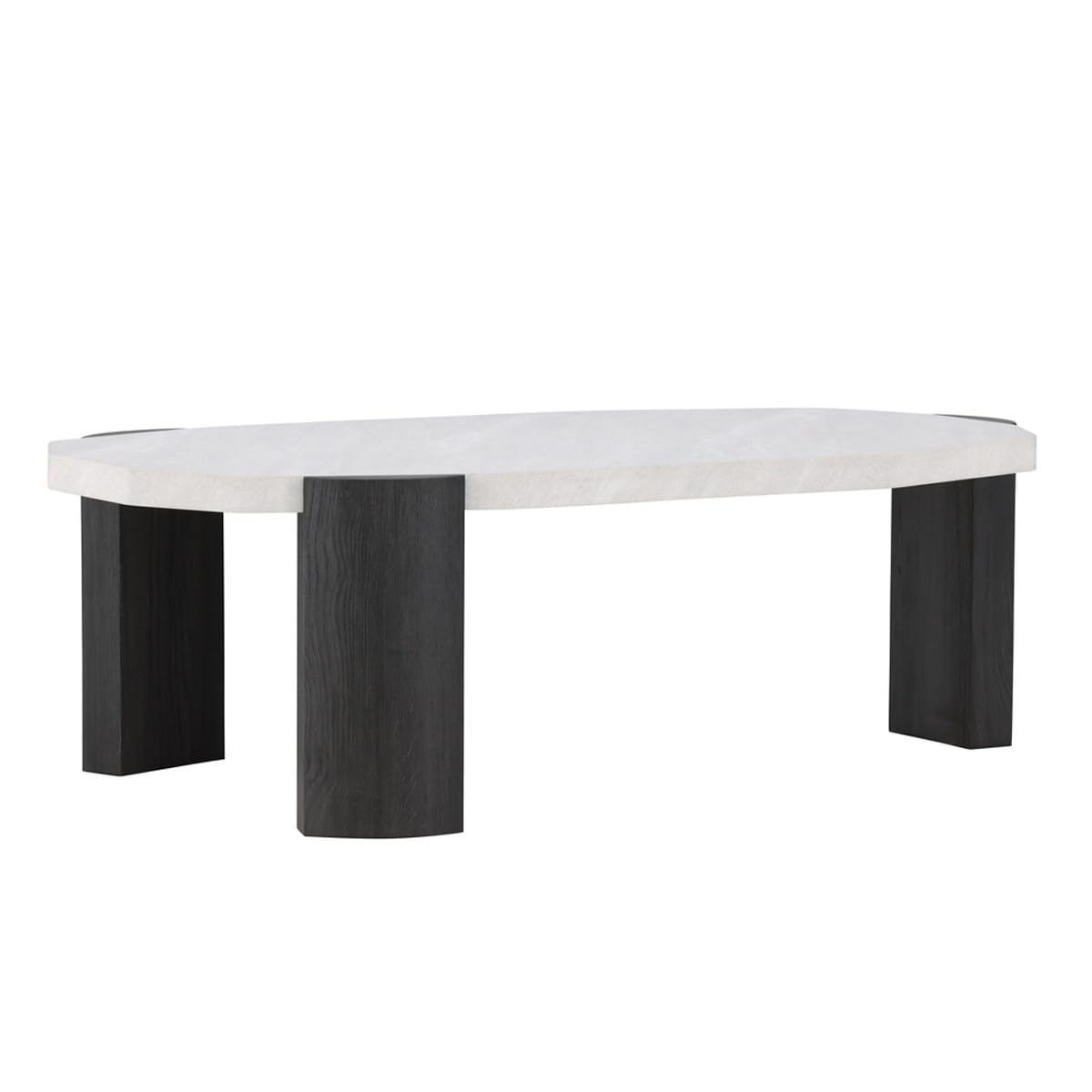 Paris Prix Table Basse Effet Marbre Kres 125cm Beige & Noir