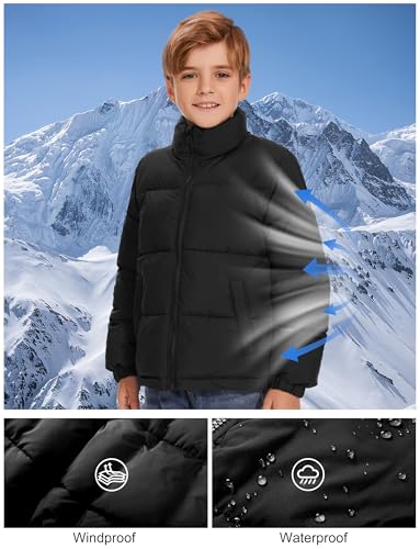 Kids Boys' Girls Winter Coat Puffer Jacket Water-Resistant Insulated Fashion Colorblock Quilted Bubble Outerwear2