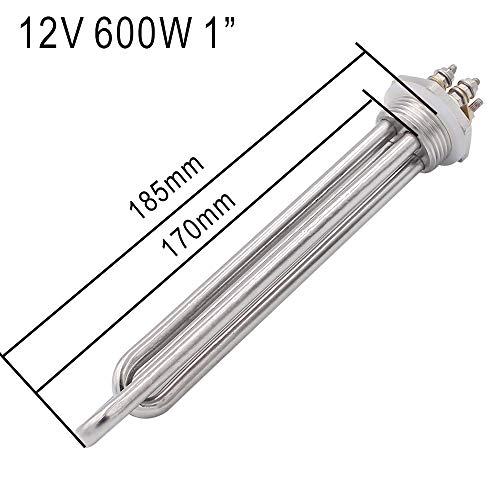 image for Dernord 12v 600watt DC Immersion Heater Submersible Water Heater Eleme