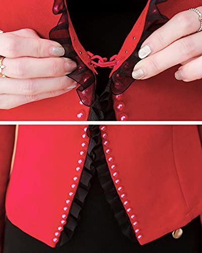 Dawwoti Blazer feminino recortado Bolero Blazer de manga longa noite Shrug Lace Slim Fitted Blazer,