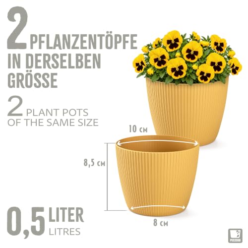 PECZEKO Blumentopf matt, Pflanzkübel aus Übertopf Kunststoff Dekorativer Topf für, groß Pflanzen 2X blumenkübel Set… – Ansicht 6